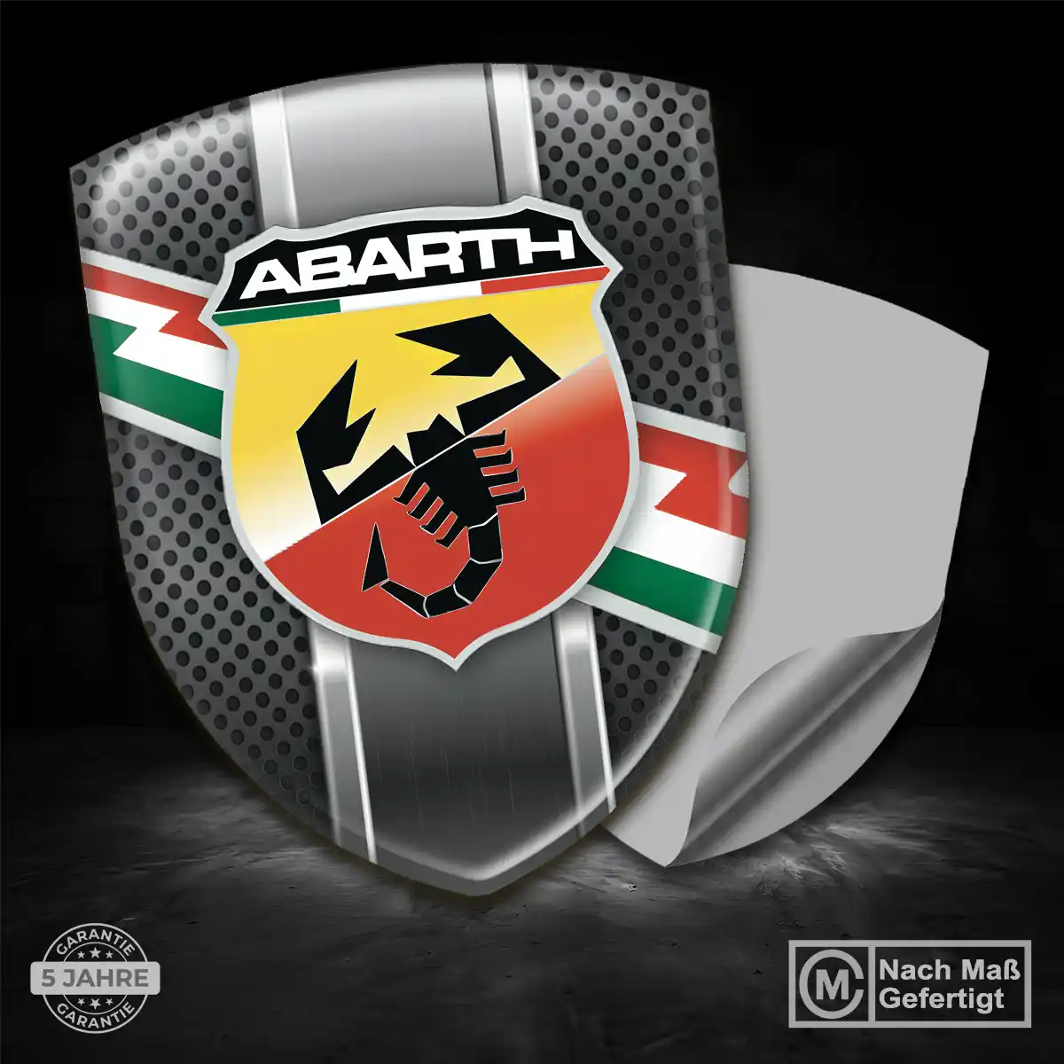 Abarth 3D Gel Aufkleber Ausdrucksstarkes Design