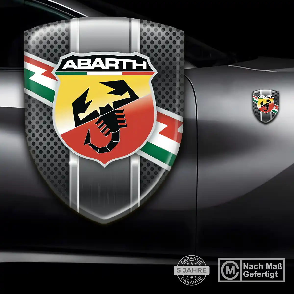 Abarth 3D Gel Aufkleber Ausdrucksstarkes Design