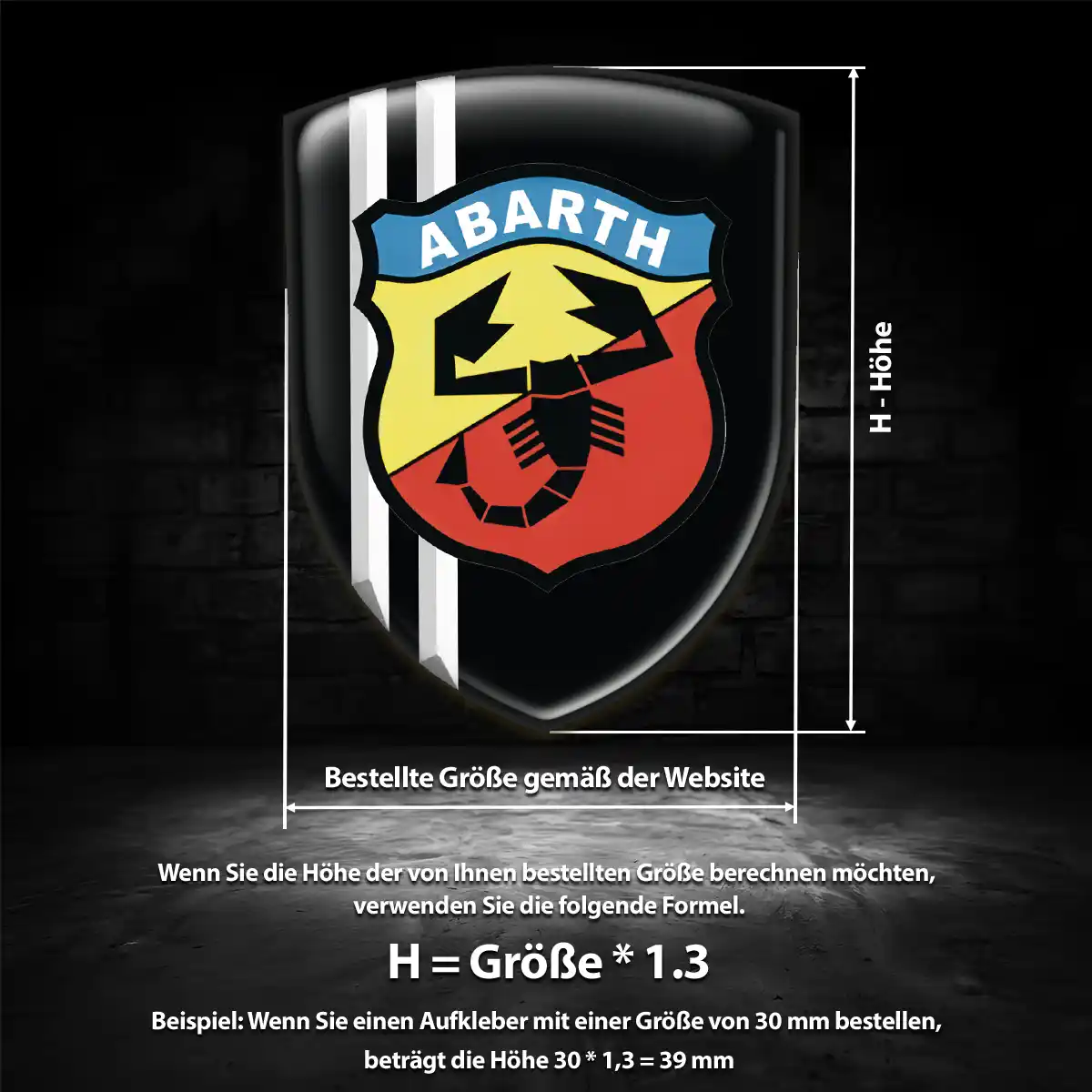 Abarth 3D Gel Aufkleber Auto Anspruchsvolles Design