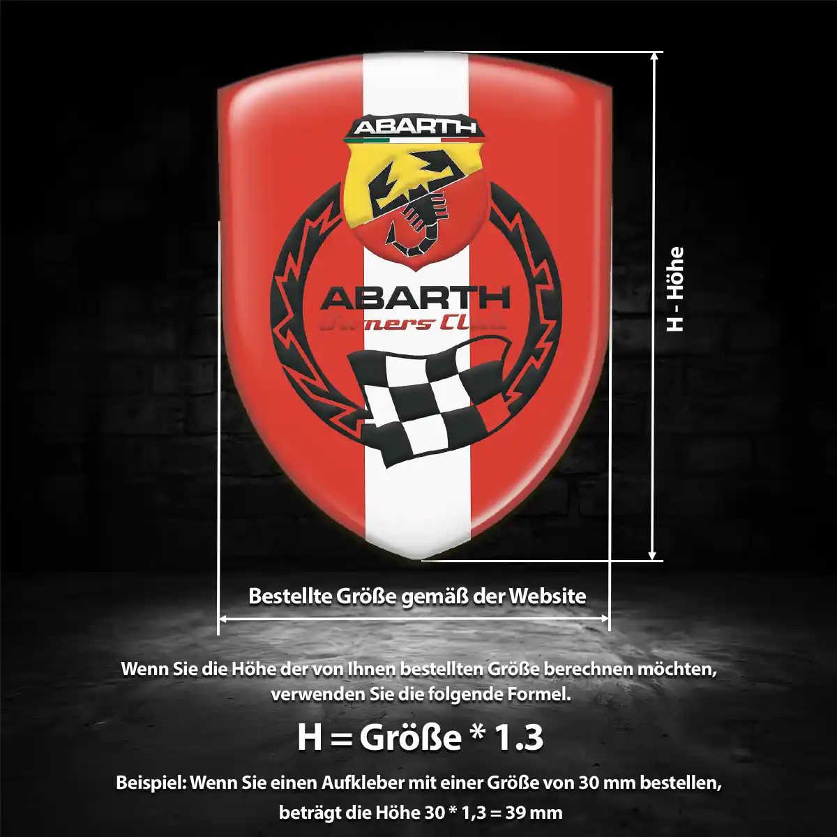 Abarth 3D Gel Aufkleber Auto Ausdrucksstarkes Design