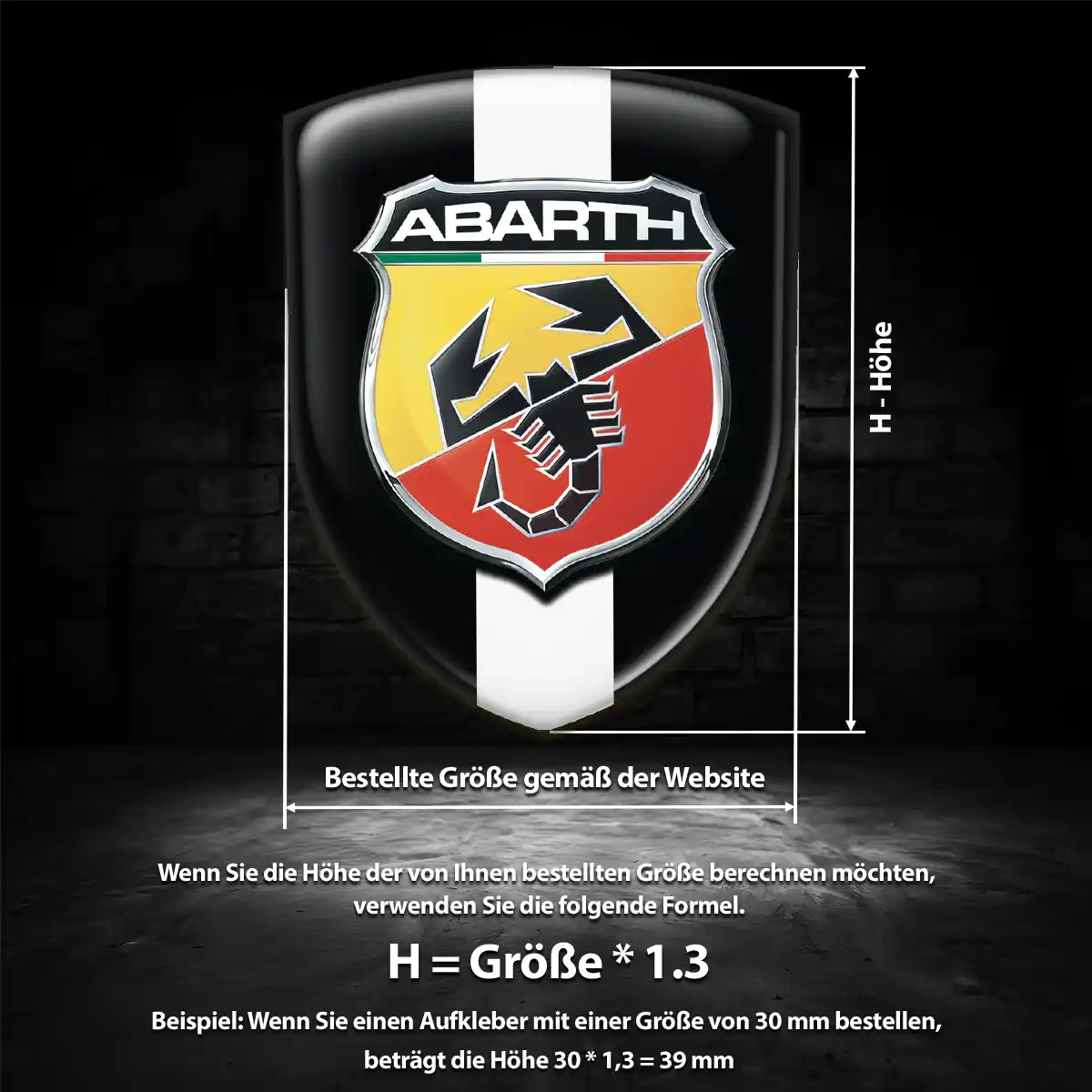 Abarth 3D Gel Aufkleber Auto Überzeugende Qualität