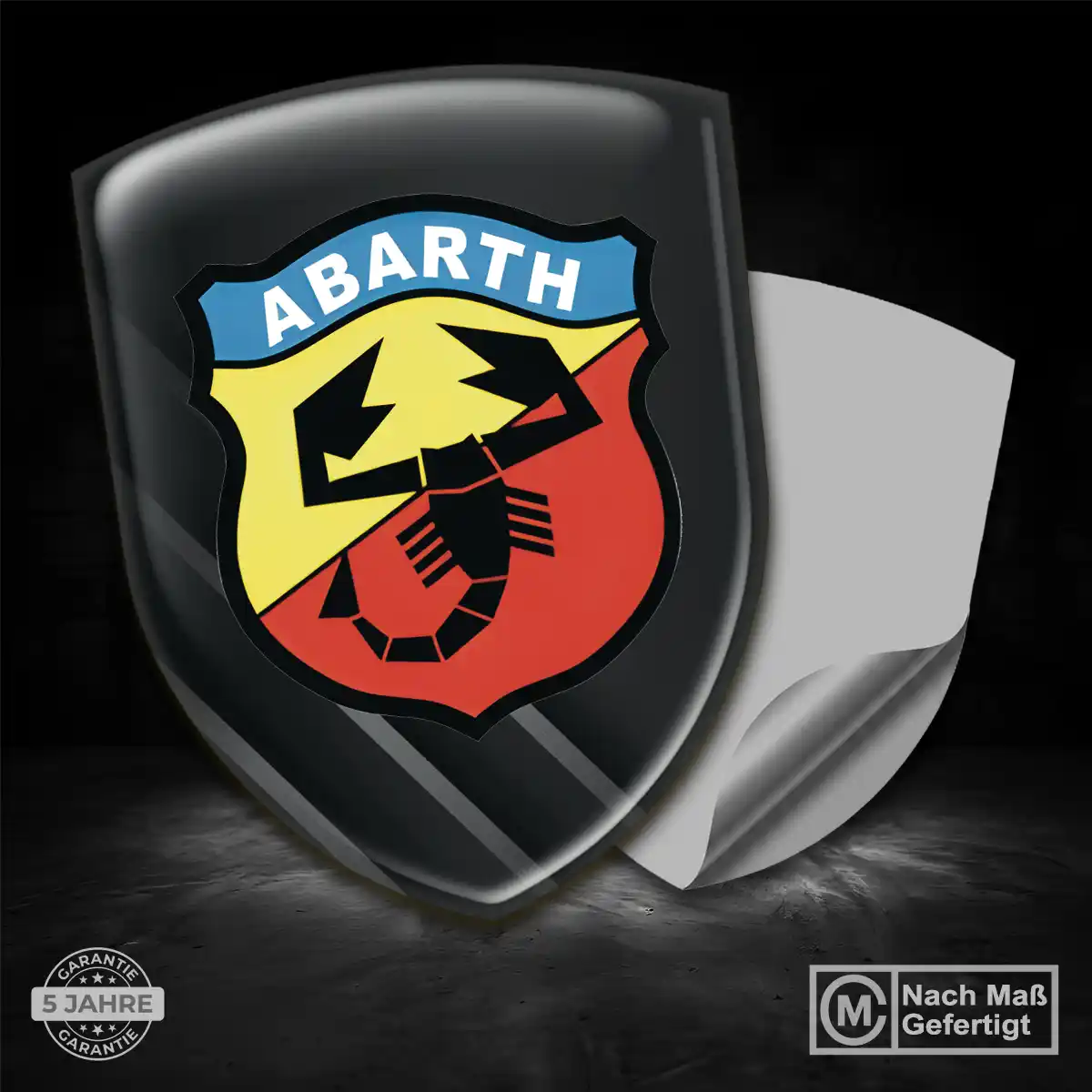 Abarth 3D Gel Aufkleber Auto Edles Design