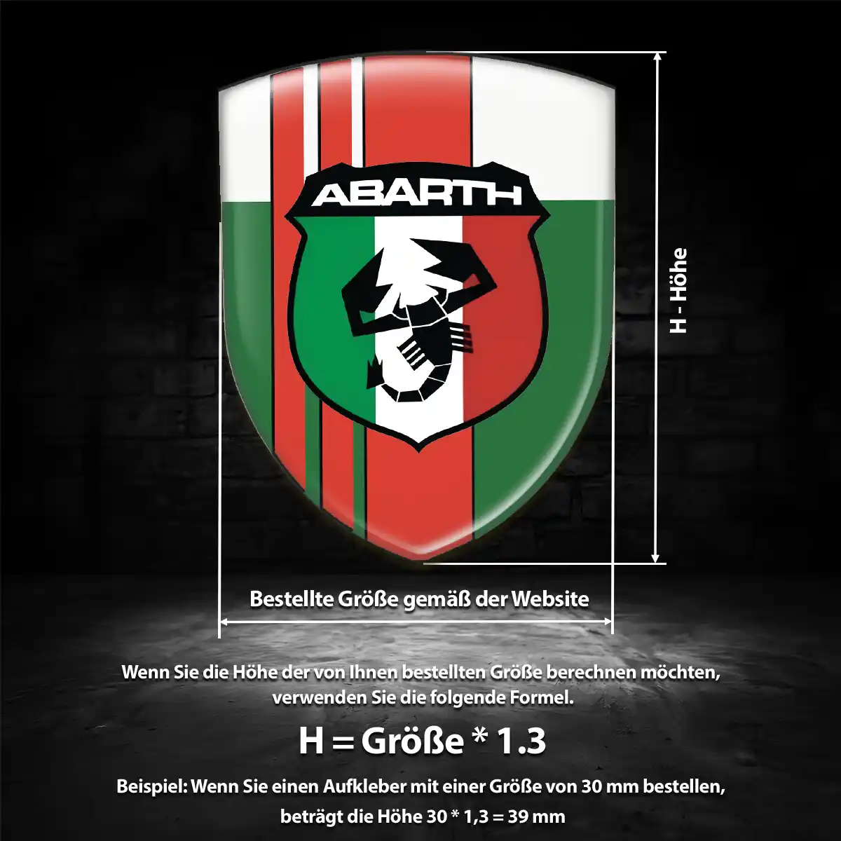 Abarth 3D Gel Aufkleber Auto Exterieurdesign