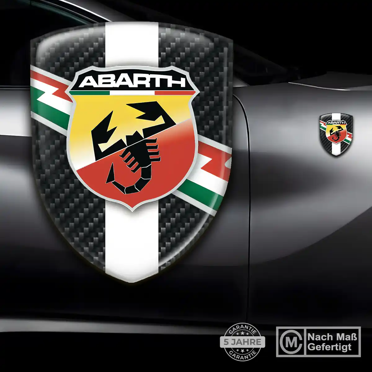 Abarth 3D Gel Aufkleber Auto Höchste Qualität