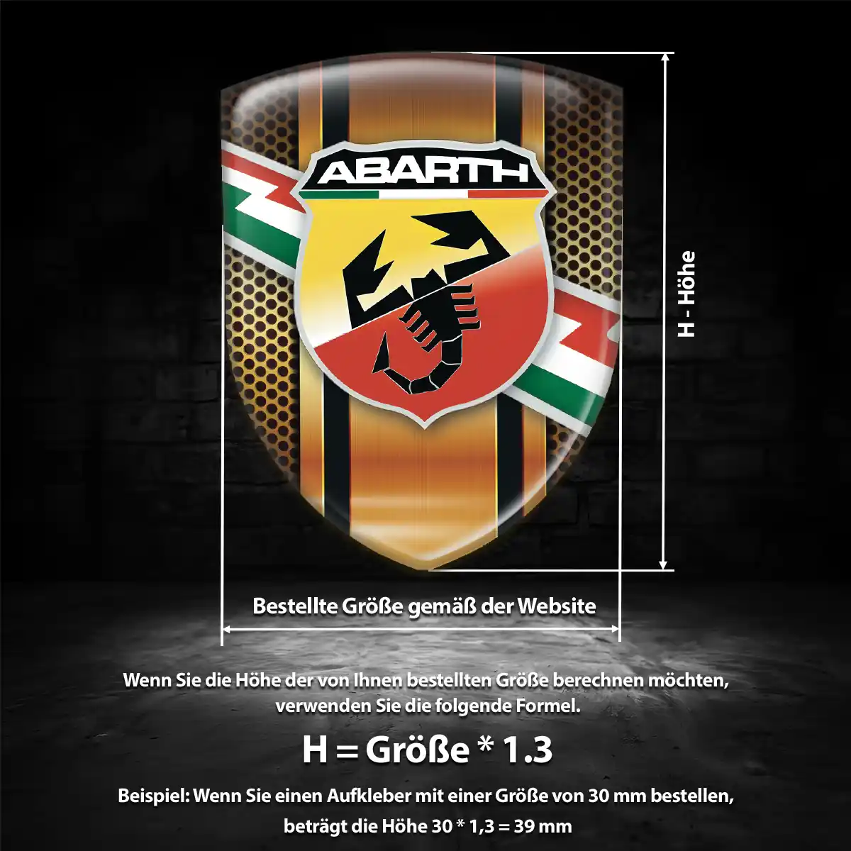 Abarth 3D Gel Aufkleber Auto Interieurdesign