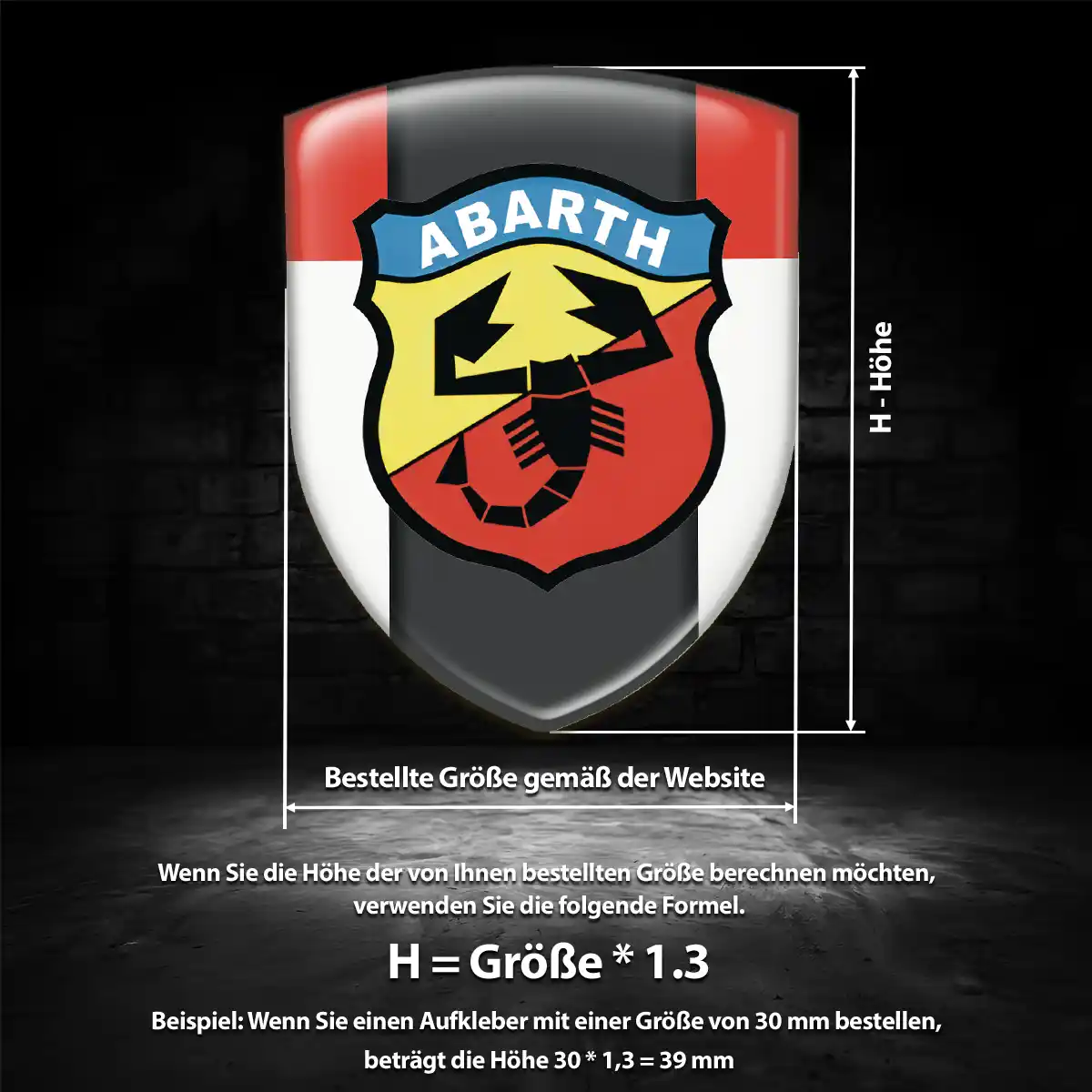 Abarth 3D Gel Aufkleber Auto Limitierte Auflage
