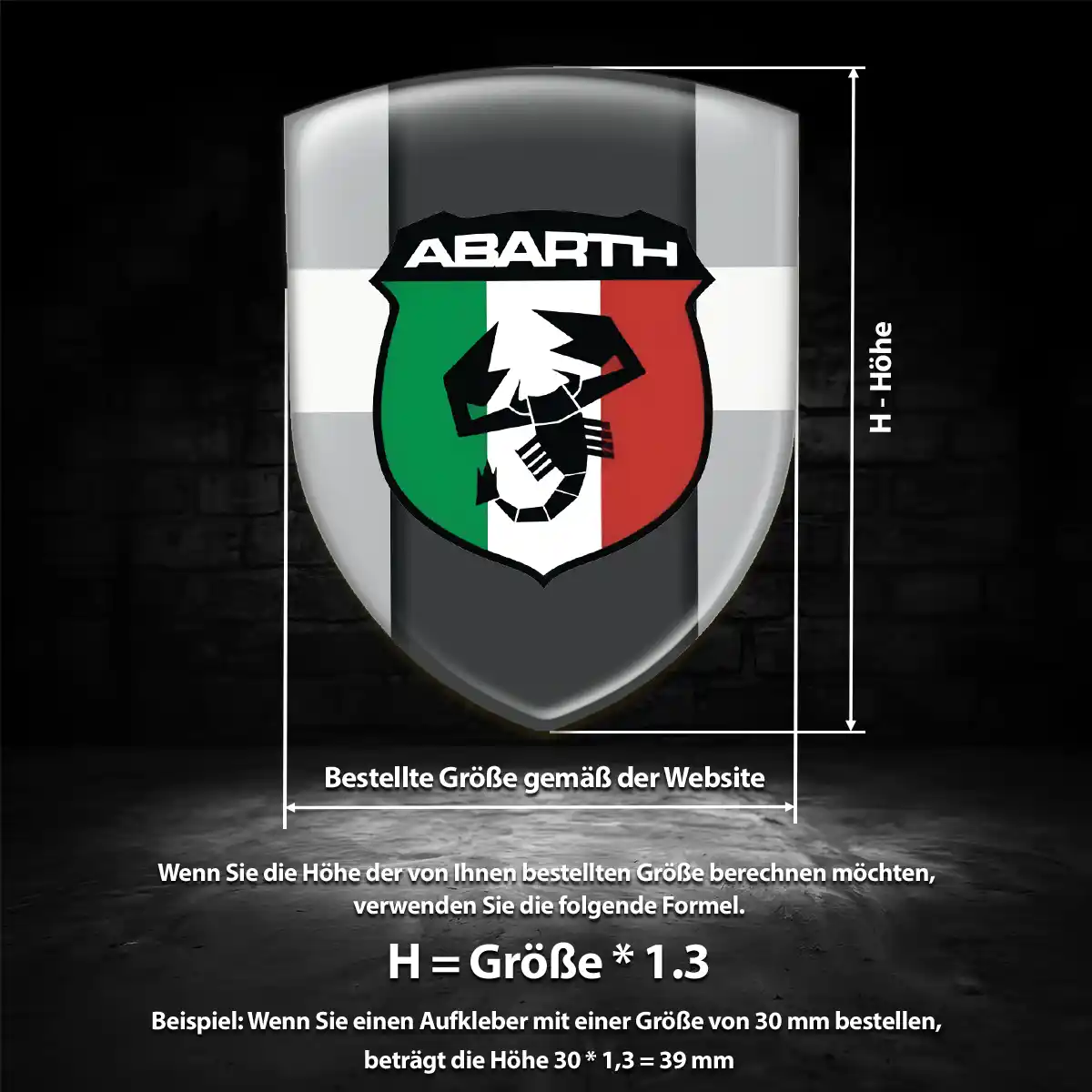 Abarth 3D Gel Aufkleber Auto Markenedition