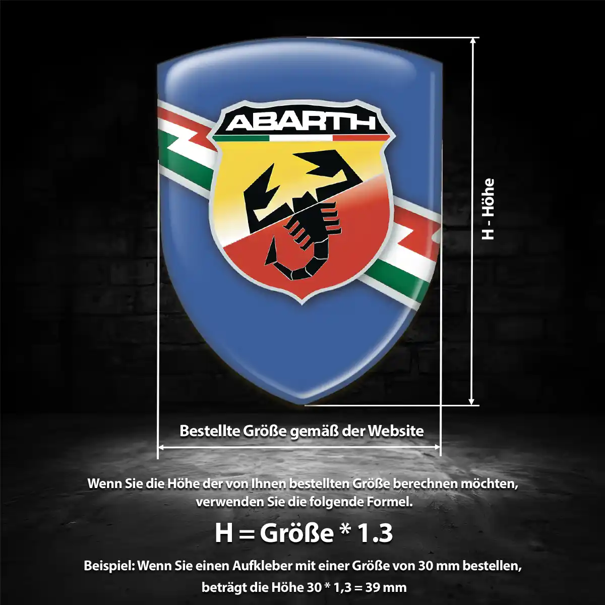 Abarth 3D Gel Aufkleber Auto Modernes Design