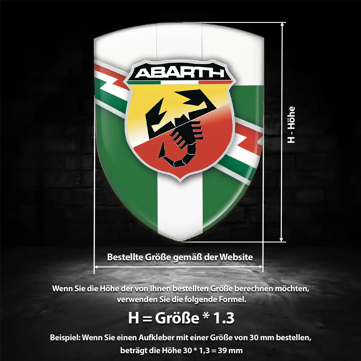 Abarth 3D Gel Aufkleber Auto Premiumqualität