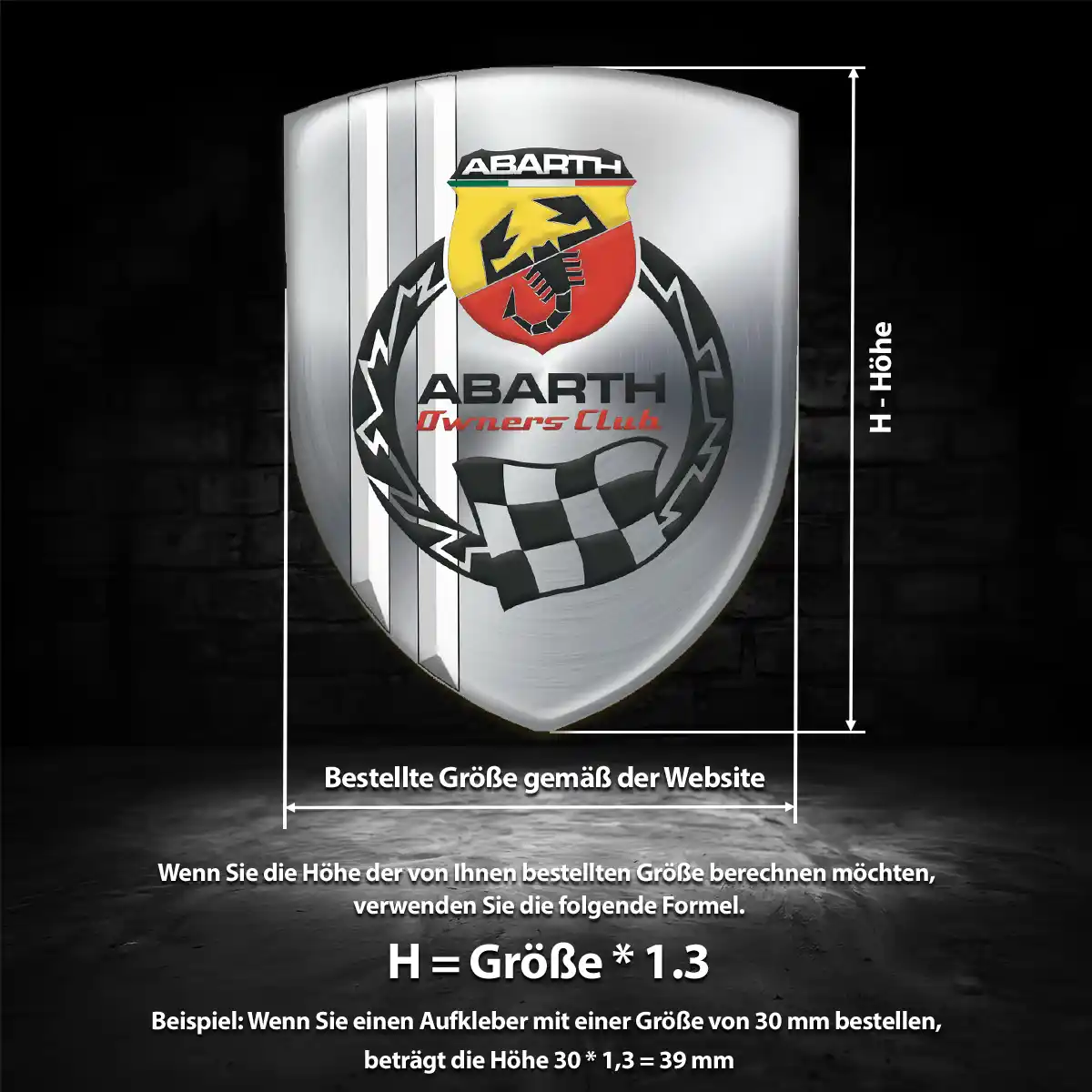Abarth 3D Gel Aufkleber Auto Tuningfahrzeug