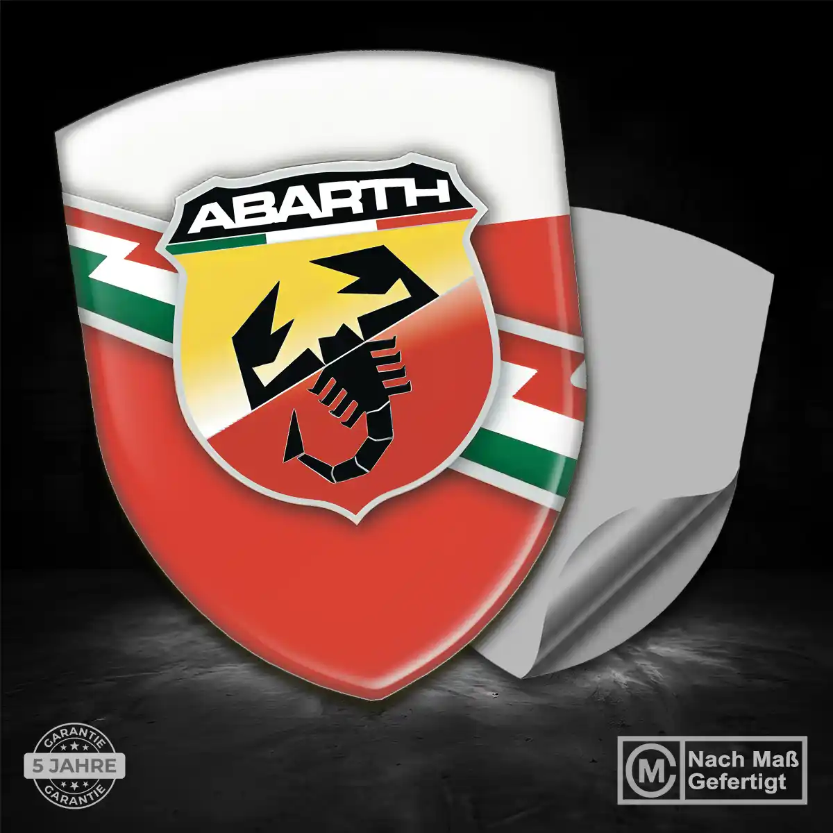 Abarth 3D Gel Aufkleber Edles Design