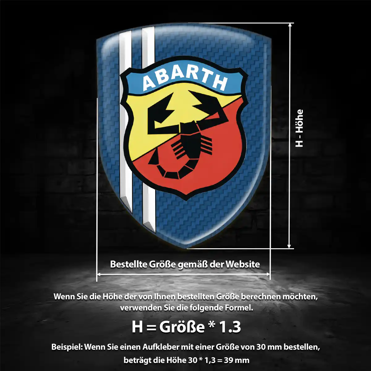 Abarth 3D Gel Aufkleber Elegantes Design