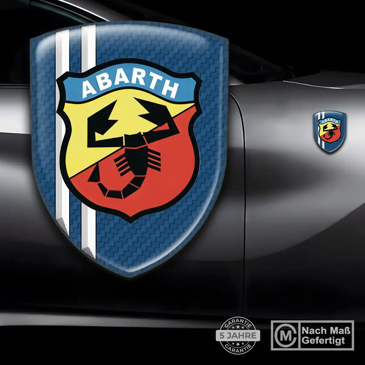 Abarth 3D Gel Aufkleber Elegantes Design