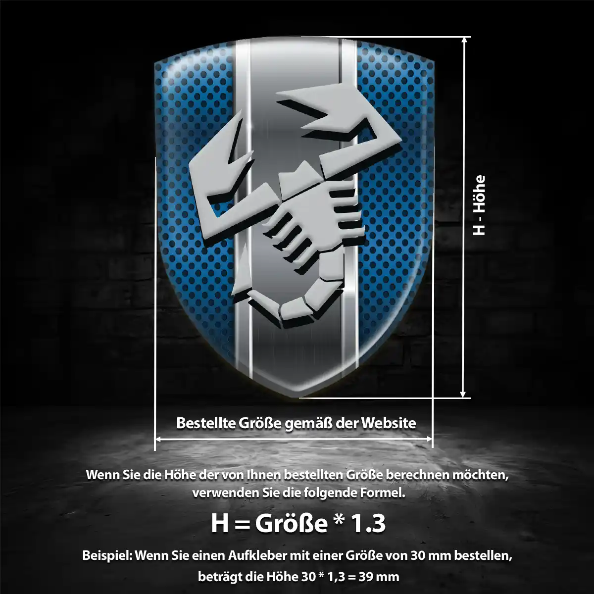 Abarth 3D Gel Aufkleber Emblem Anspruchsvolles Design