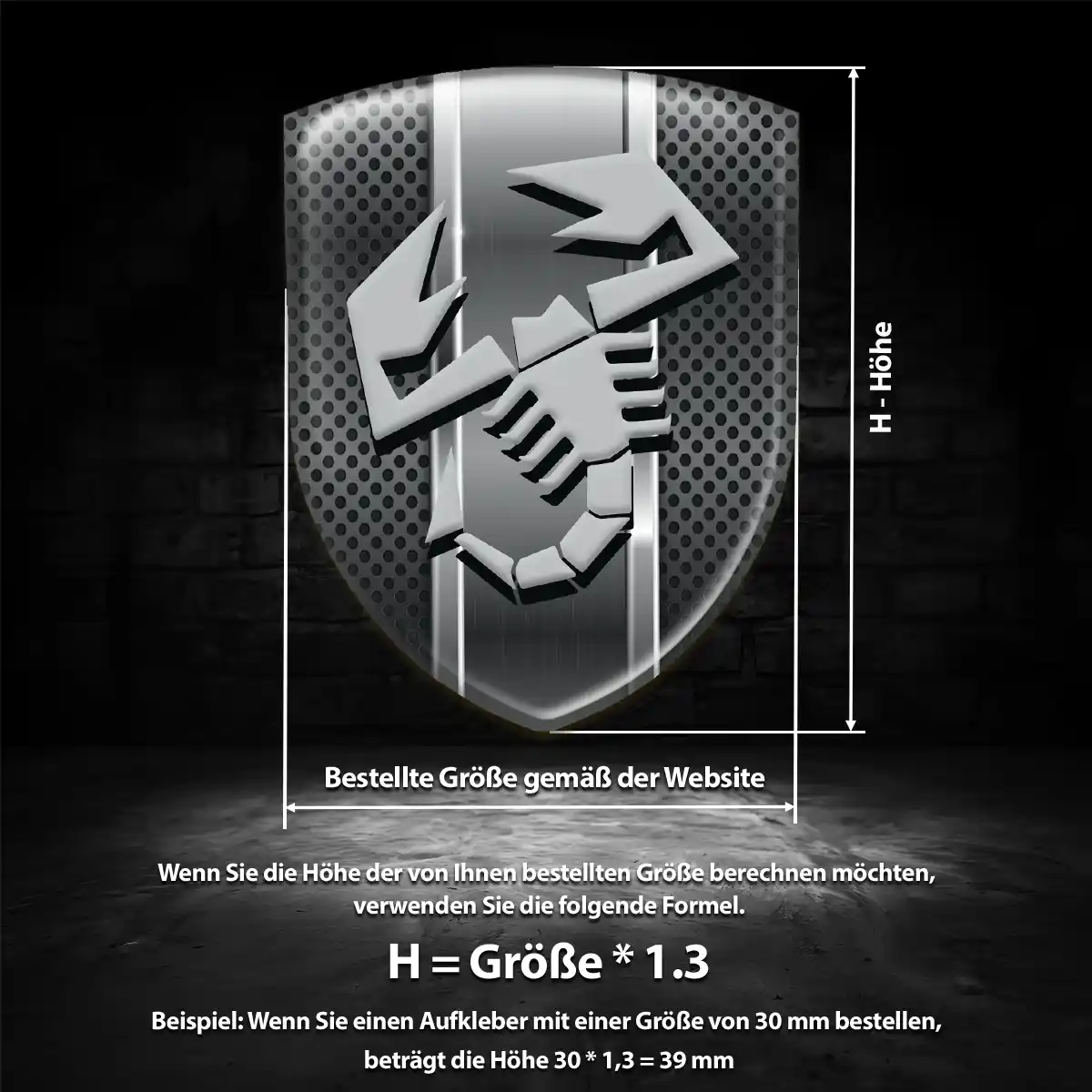Abarth 3D Gel Aufkleber Emblem Ausdrucksstarkes Design