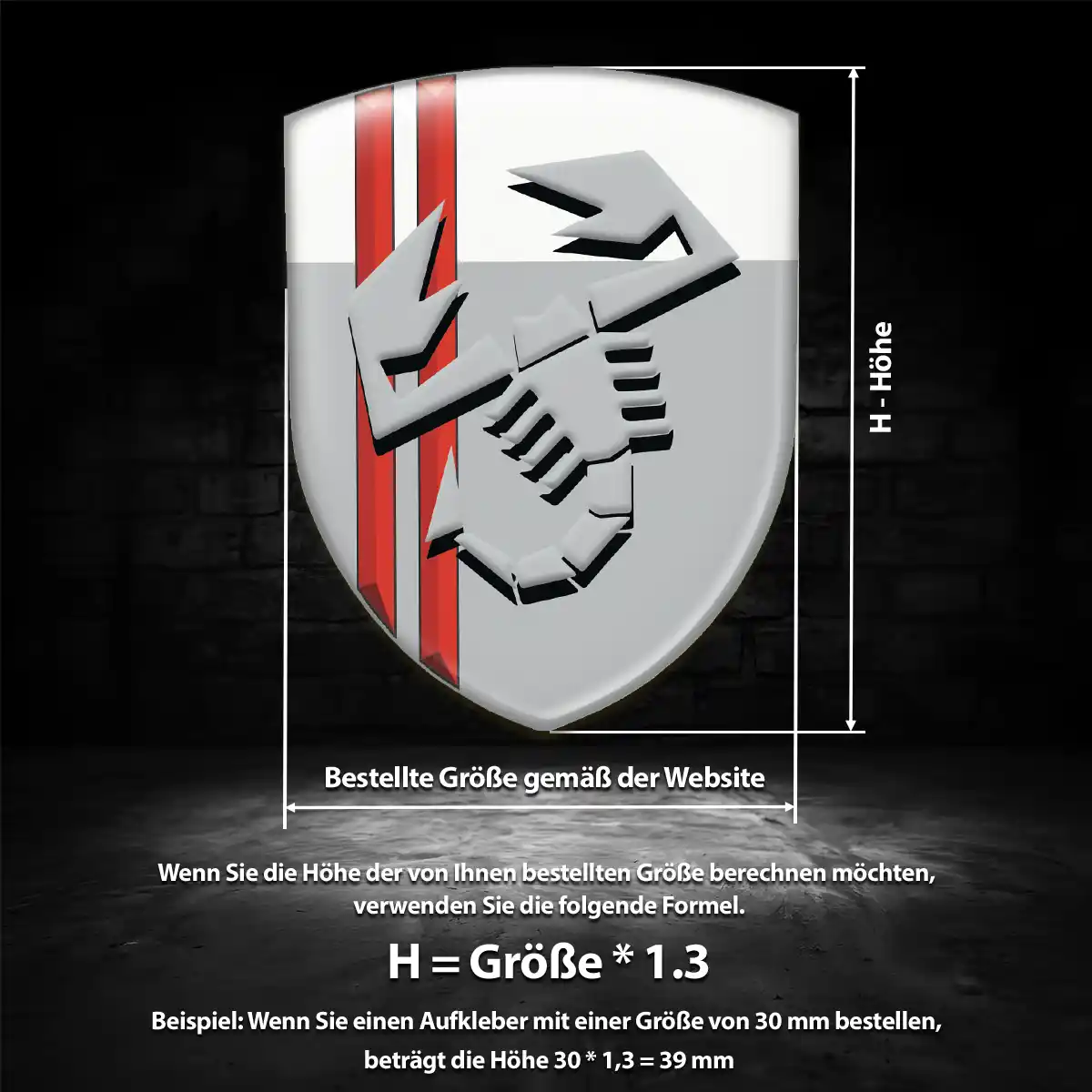 Abarth 3D Gel Aufkleber Emblem Auto Edles Design