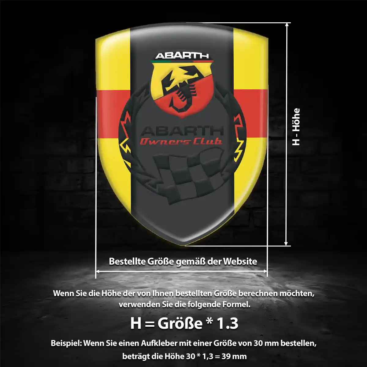 Abarth 3D Gel Aufkleber Emblem Auto Elegantes Design