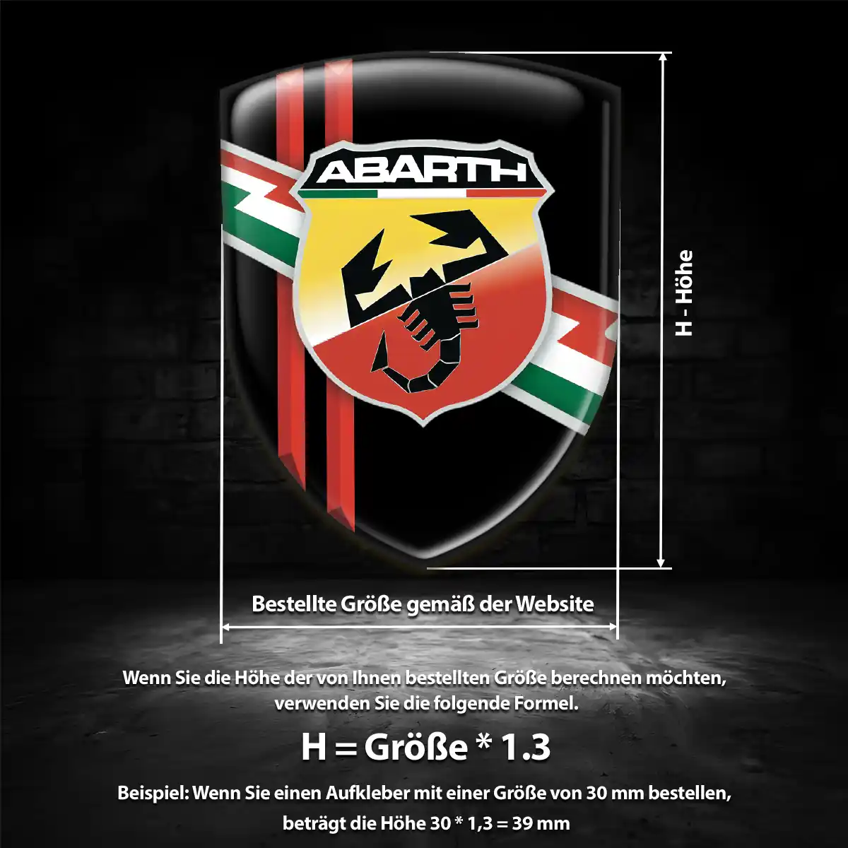 Abarth 3D Gel Aufkleber Emblem Auto Höchste Qualität