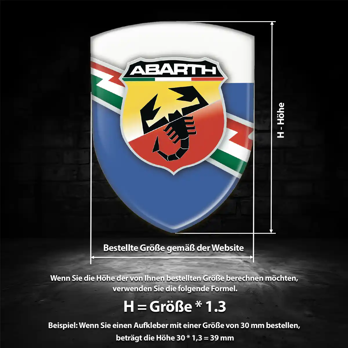Abarth 3D Gel Aufkleber Emblem Auto Hochwertiges Harz