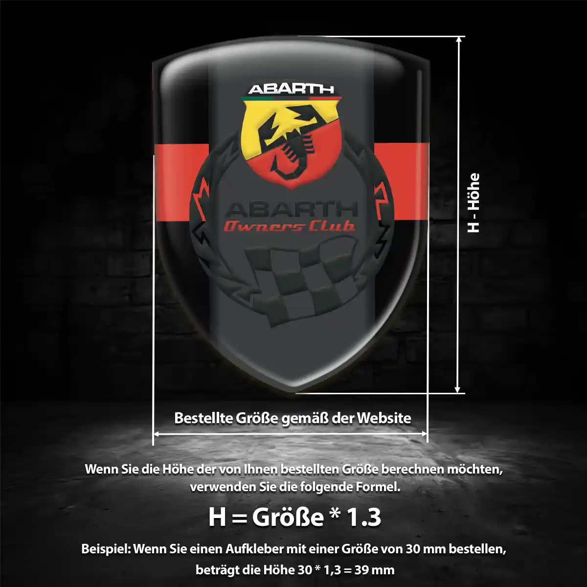 Abarth 3D Gel Aufkleber Emblem Auto Luxus-Edition