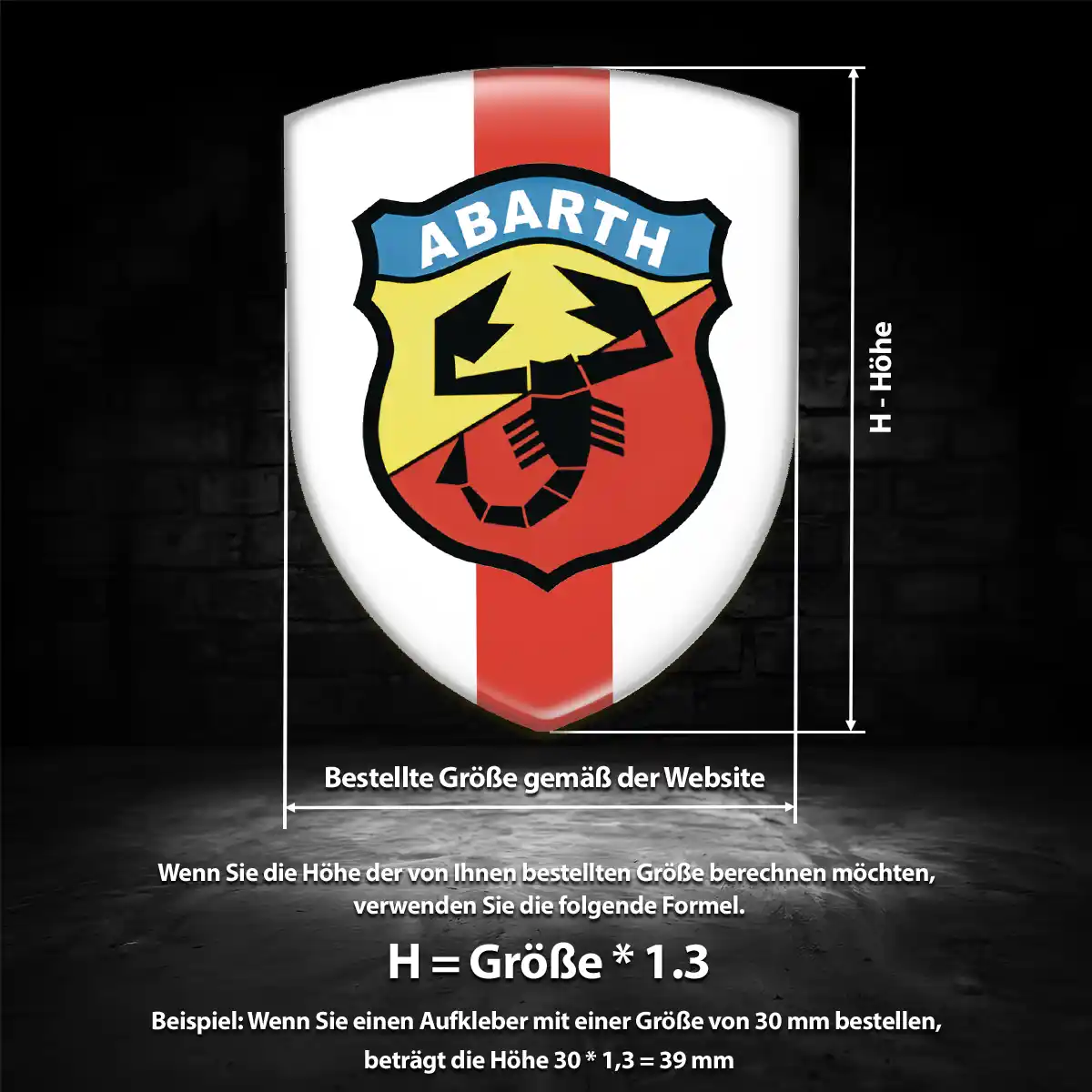 Abarth 3D Gel Aufkleber Emblem Auto Markenedition