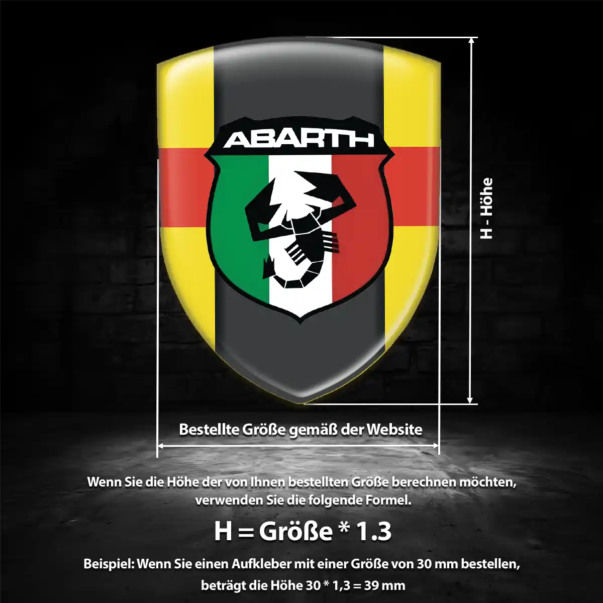 Abarth 3D Gel Aufkleber Emblem Auto Modernes Design