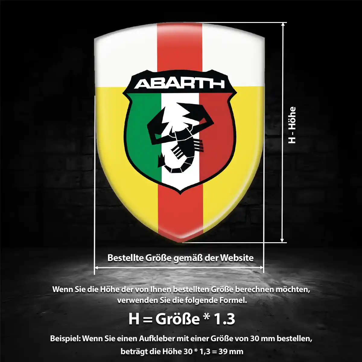 Abarth 3D Gel Aufkleber Emblem Auto Stilvolles Design