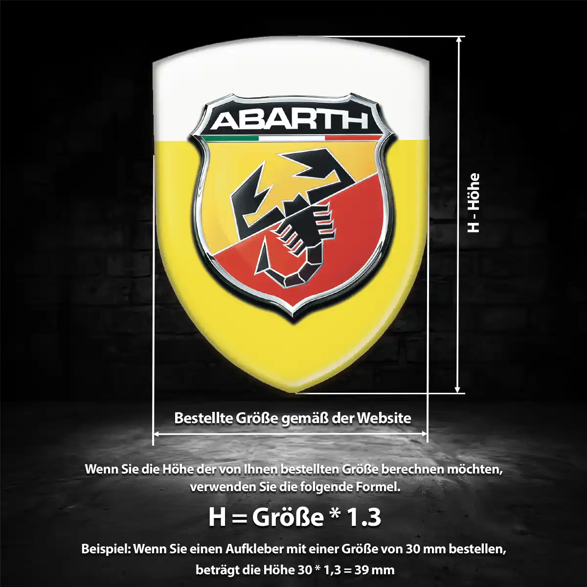 Abarth 3D Gel Aufkleber Emblem Erstklassige Qualität