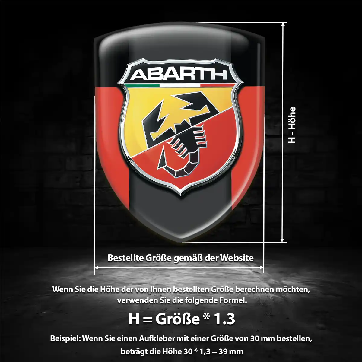 Abarth 3D Gel Aufkleber Emblem Höchste Qualität