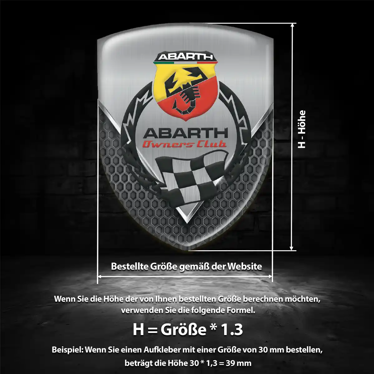 Abarth 3D Gel Aufkleber Emblem Hochwertiges Harz