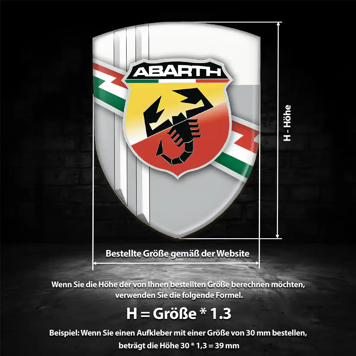 Abarth 3D Gel Aufkleber Emblem Limitierte Auflage