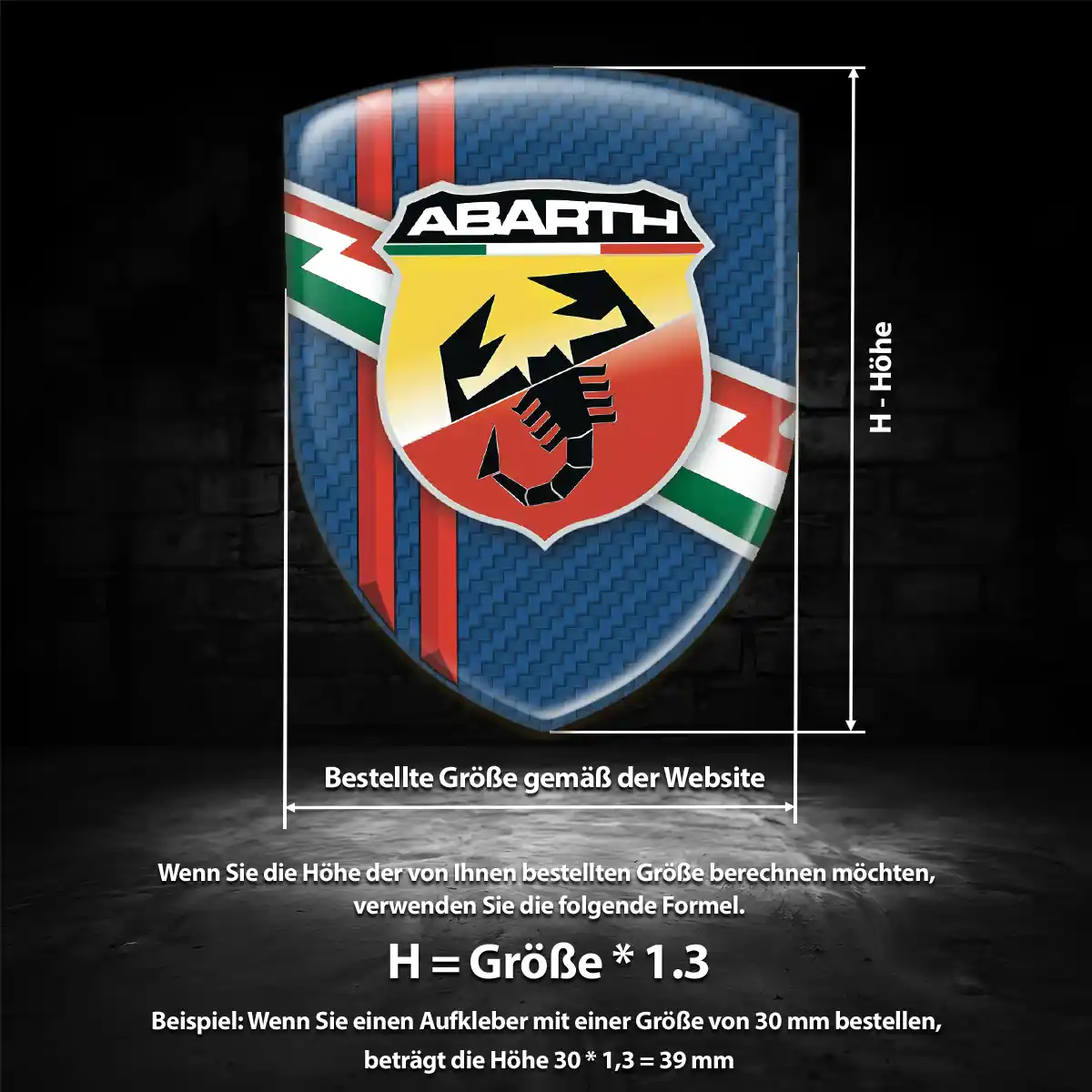 Abarth 3D Gel Aufkleber Emblem Luxus-Edition