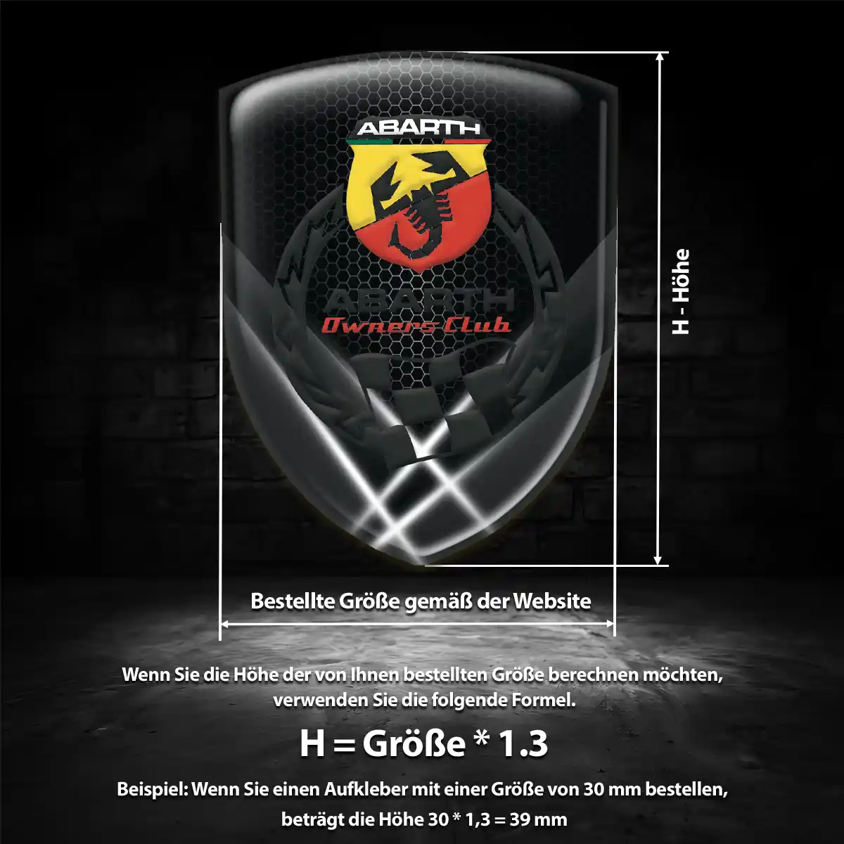 Abarth 3D Gel Aufkleber Emblem Markenedition