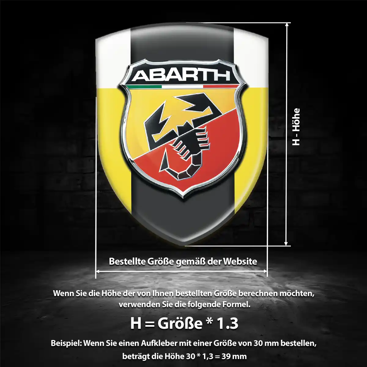 Abarth 3D Gel Aufkleber Emblem Modernes Design
