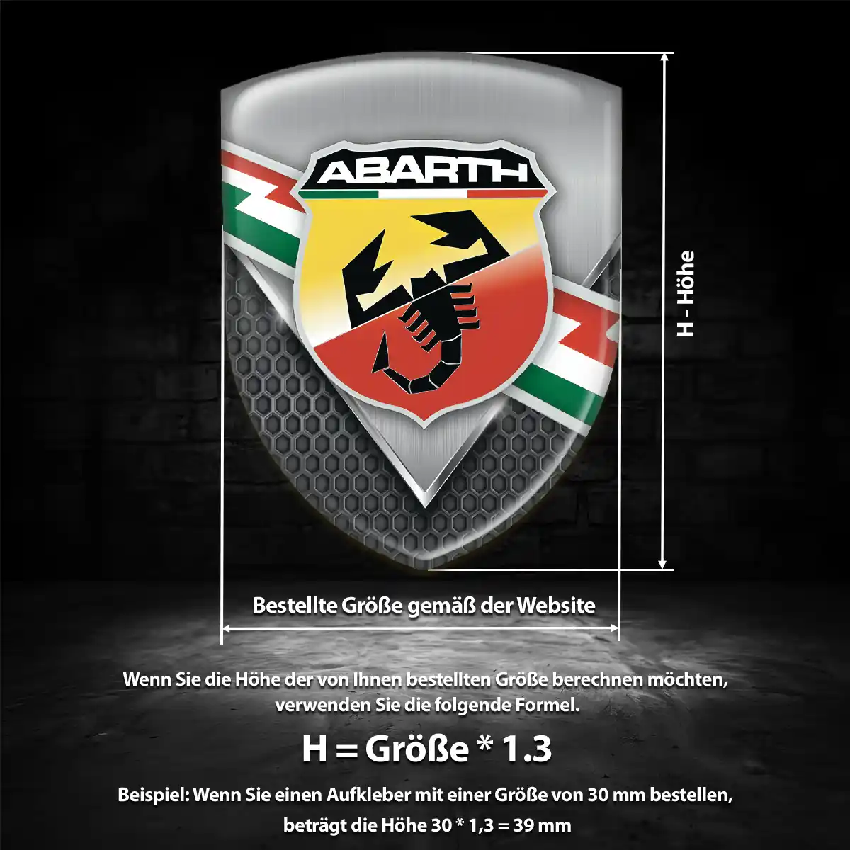 Abarth 3D Gel Aufkleber Emblem Premium-Edition