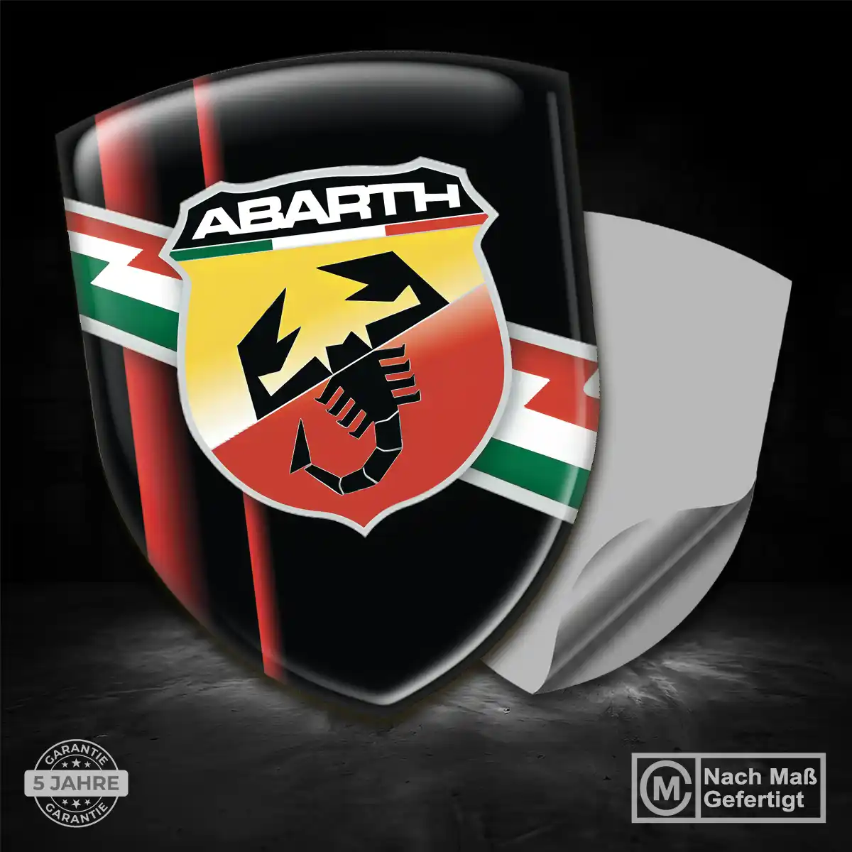 Abarth 3D Gel Aufkleber Emblem Premiumqualität