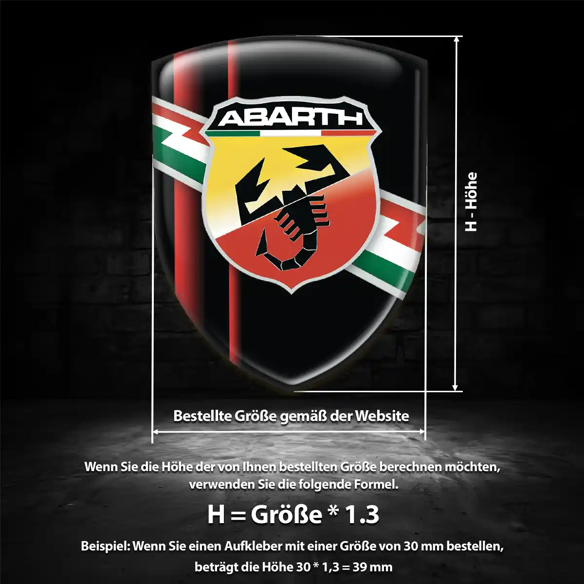 Abarth 3D Gel Aufkleber Emblem Premiumqualität