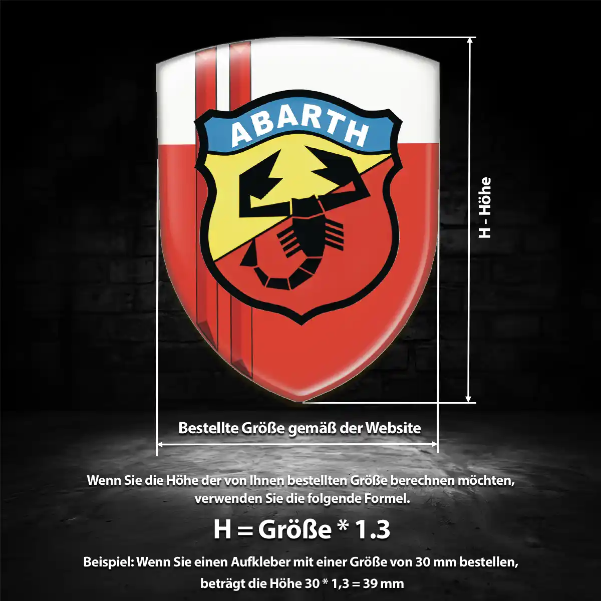 Abarth 3D Gel Aufkleber Emblem Stilvolles Design