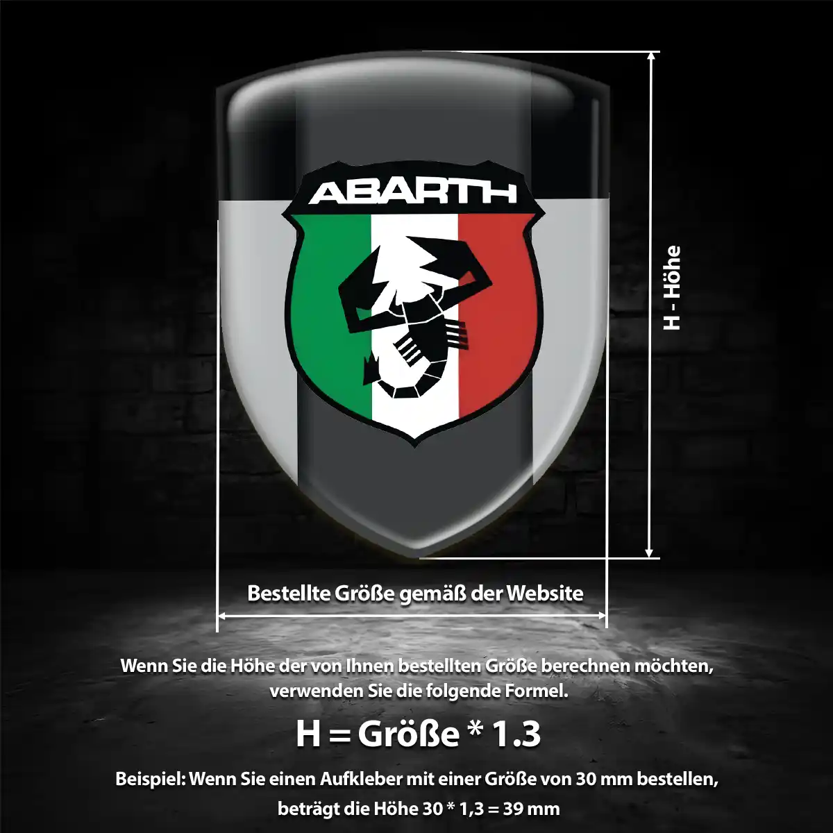 Abarth 3D Gel Aufkleber Emblem Tuningfahrzeug