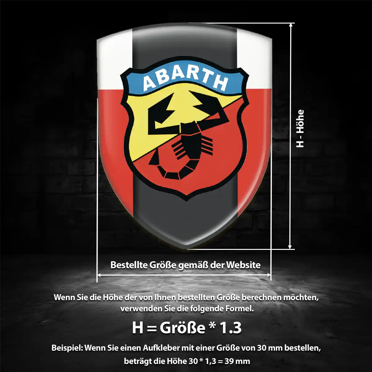 Abarth 3D Gel Aufkleber Embleme Anspruchsvolles Design