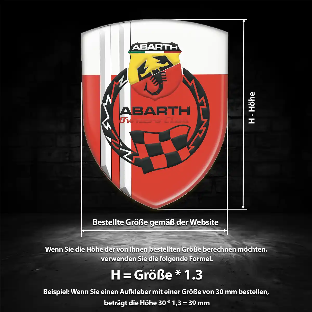 Abarth 3D Gel Aufkleber Embleme Auto Exterieurdesign