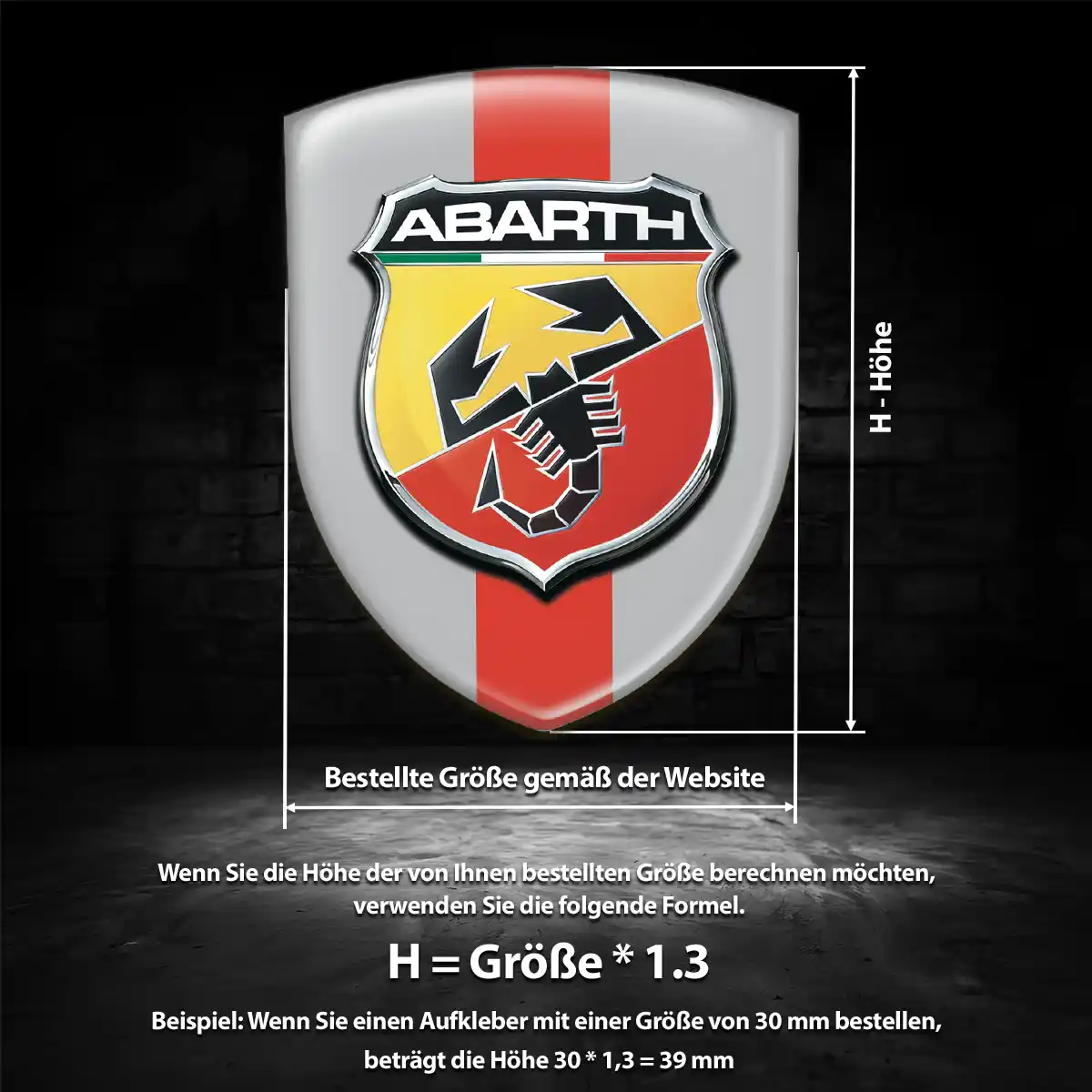Abarth 3D Gel Aufkleber Embleme Auto Höchste Qualität