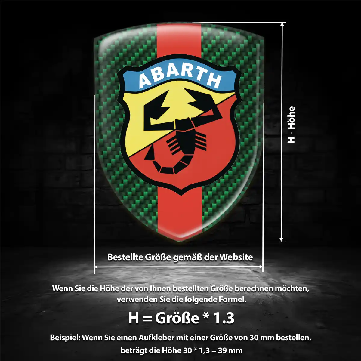 Abarth 3D Gel Aufkleber Embleme Auto Interieurdesign