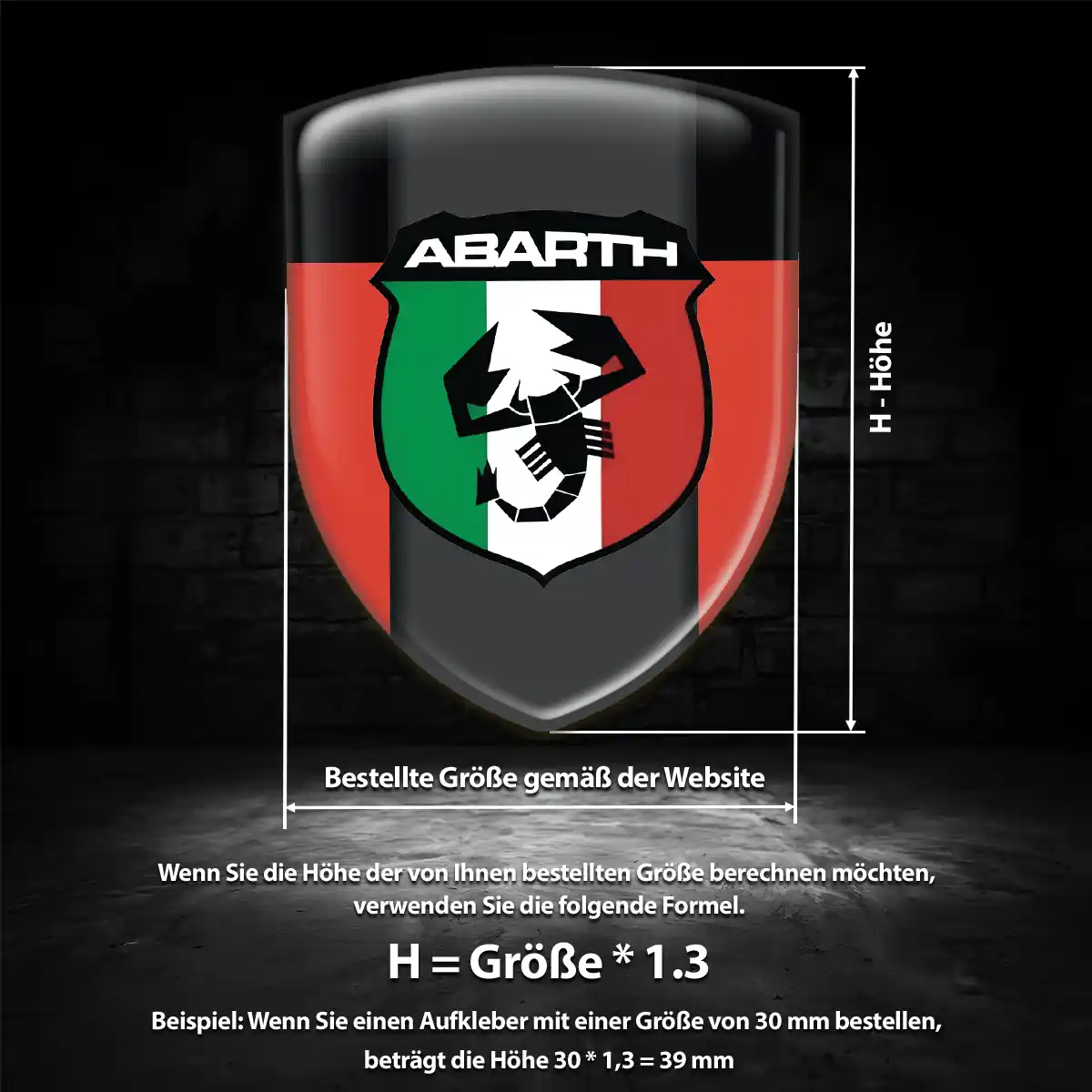 Abarth 3D Gel Aufkleber Embleme Auto Luxus-Edition