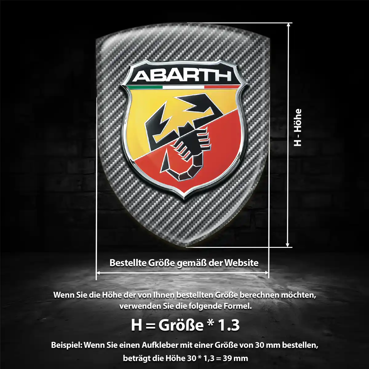 Abarth 3D Gel Aufkleber Embleme Auto Premiumqualität