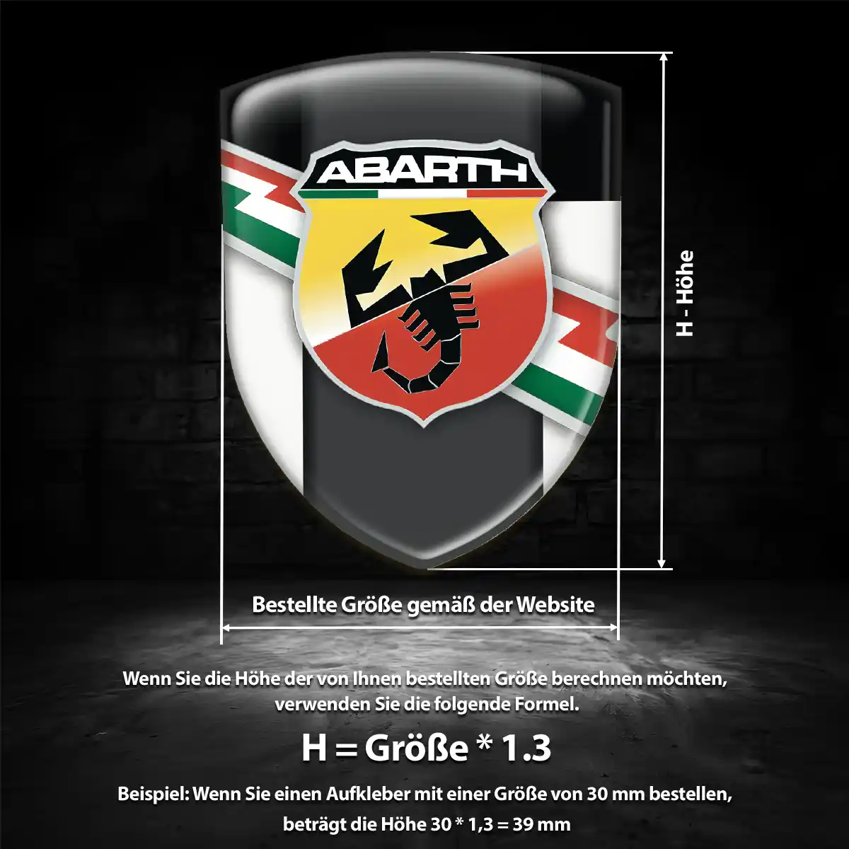 Abarth 3D Gel Aufkleber Embleme Überzeugende Qualität