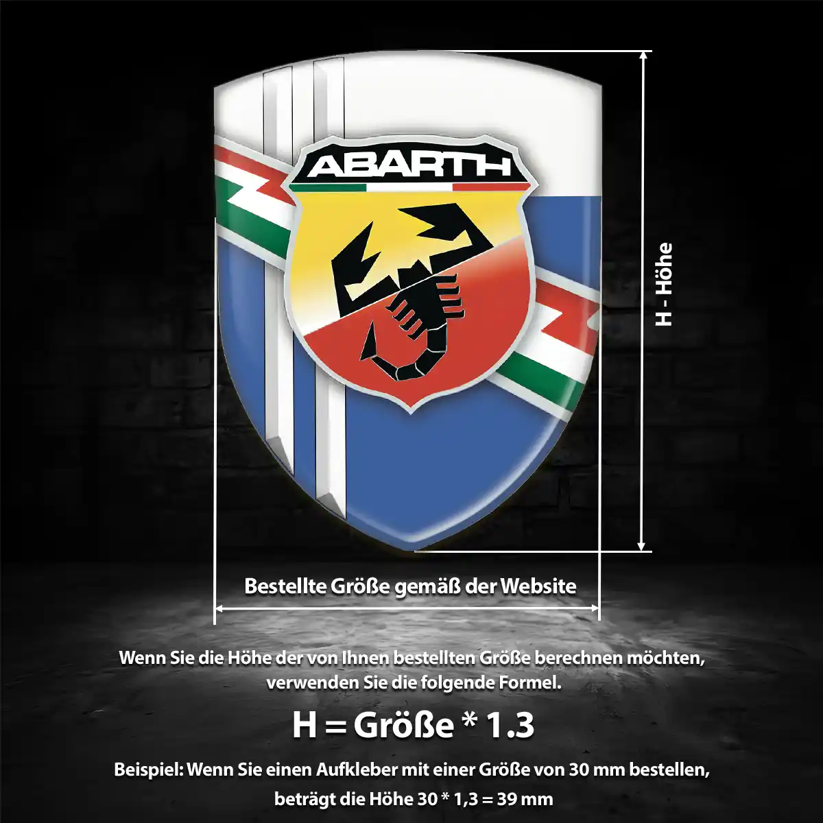 Abarth 3D Gel Aufkleber Embleme Edles Design