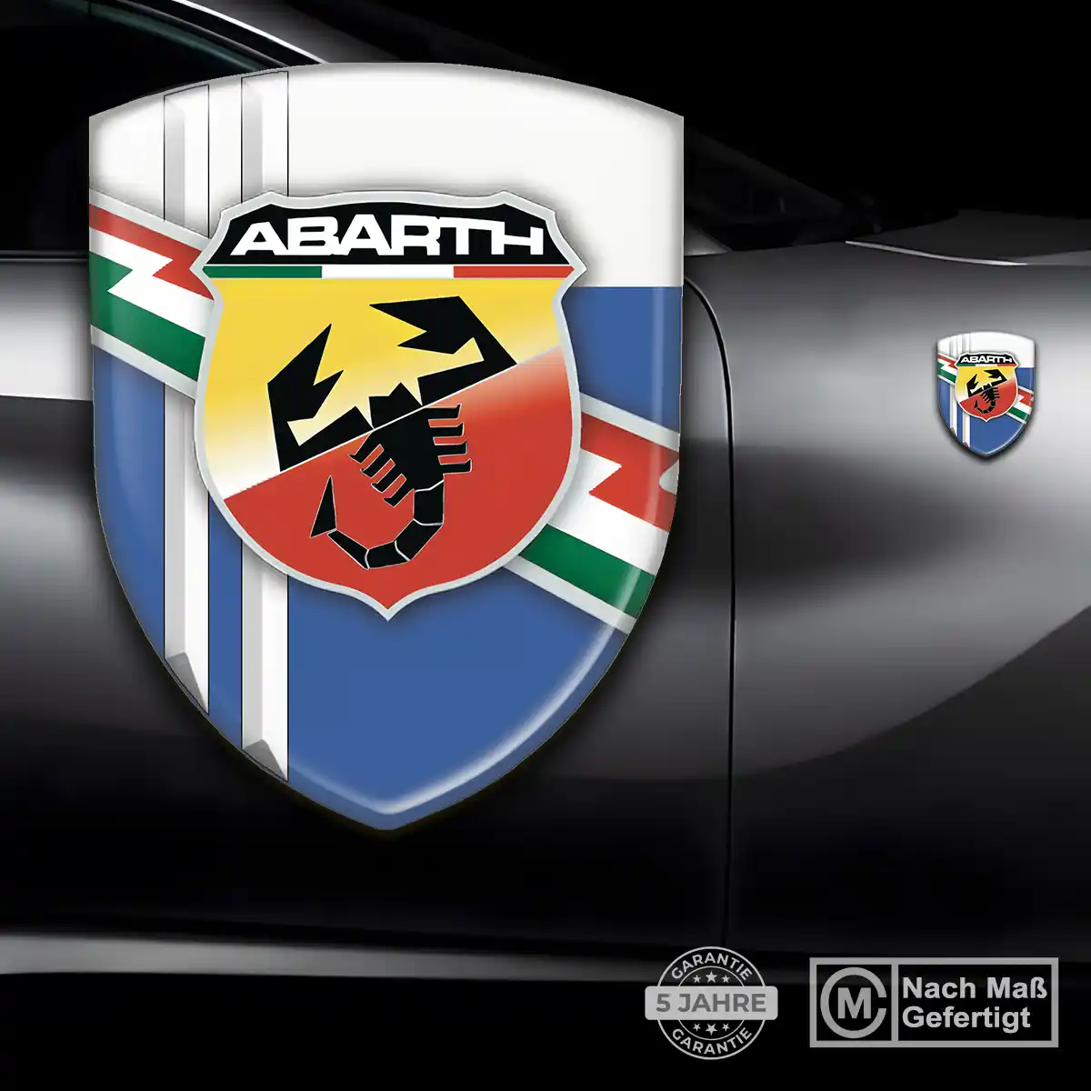Abarth 3D Gel Aufkleber Embleme Edles Design