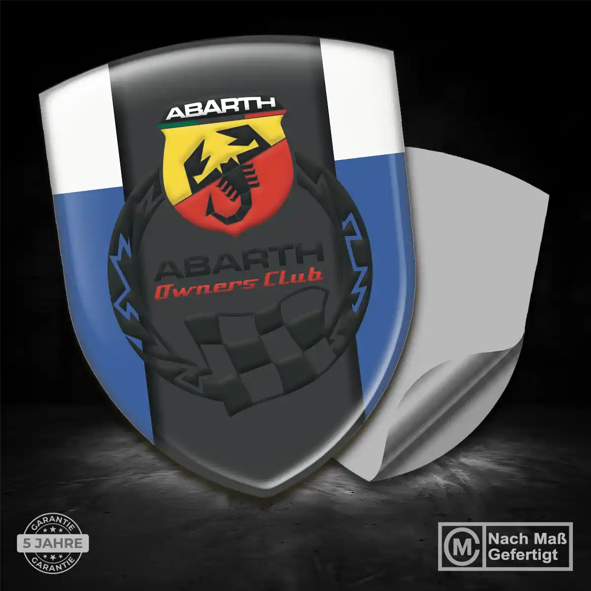 Abarth 3D Gel Aufkleber Embleme Elegantes Design