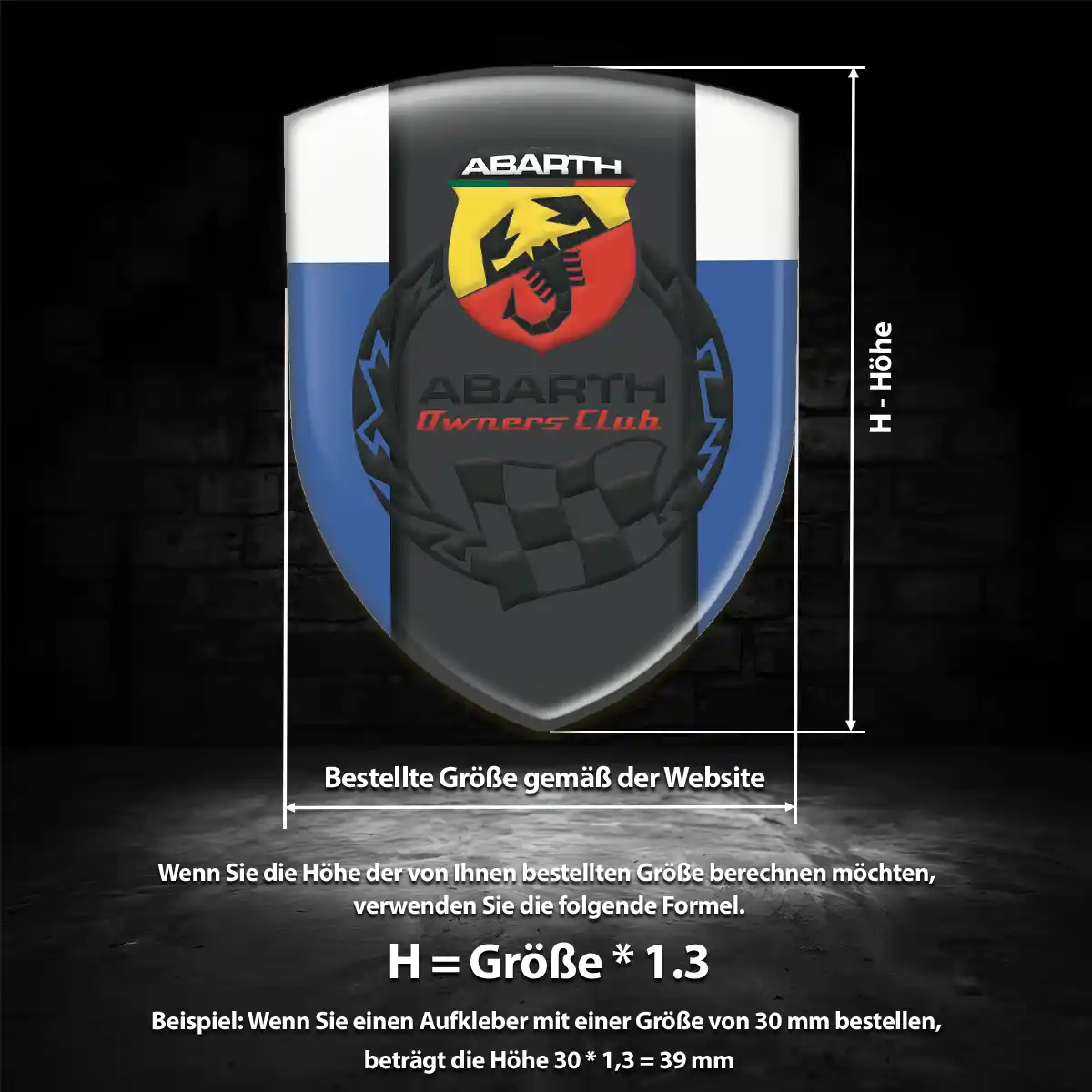 Abarth 3D Gel Aufkleber Embleme Elegantes Design